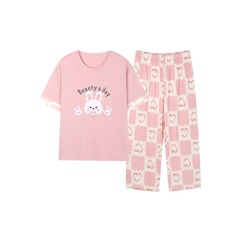The Story Of The Flower Season Pajama Set Women's Pink-0