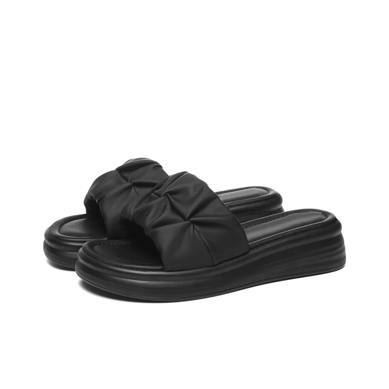 Golden Silk Rabbit PU Polyurethane Slip-Resistant Slide Slippers Women's-2