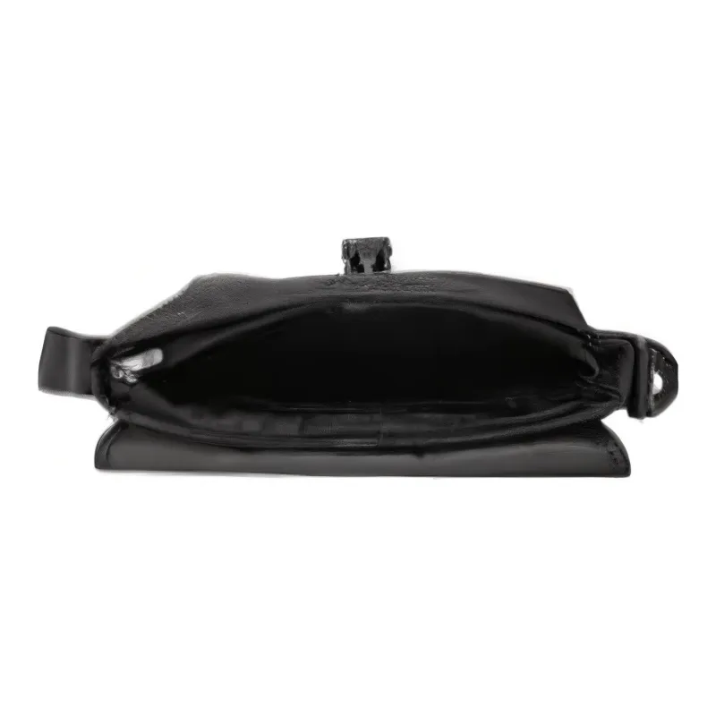Skechers Fabric Messenger Bag, Shoulder Bag, Crossbody Bag Regular Unisex Carbon Black-4