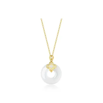 KADER Lucky Four Leaf Clover Series Chalcedony Jade Necklaces Women's