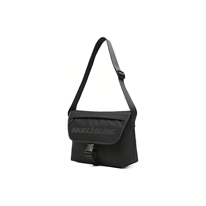 Skechers Fabric Messenger Bag, Shoulder Bag, Crossbody Bag Regular Unisex Carbon Black-1