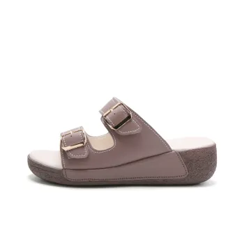 Reivanti Rubber Sole Slip-Resistant Slide Slippers Women's Cameo Brown