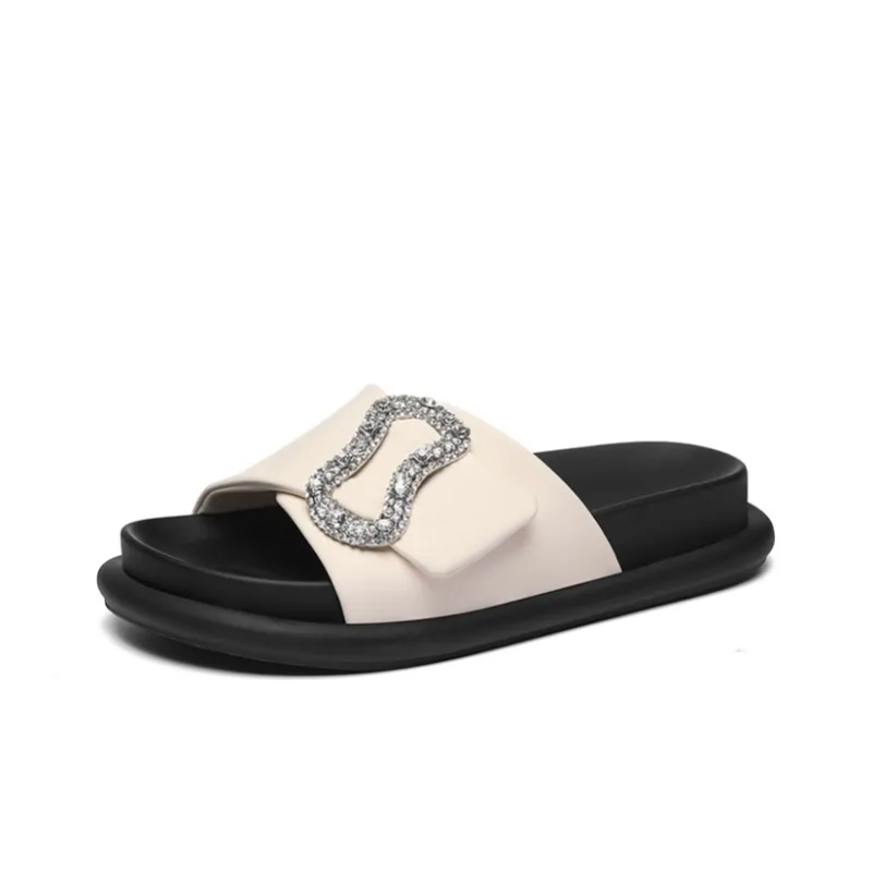 Golden Silk Rabbit Slide Slippers Women's-8