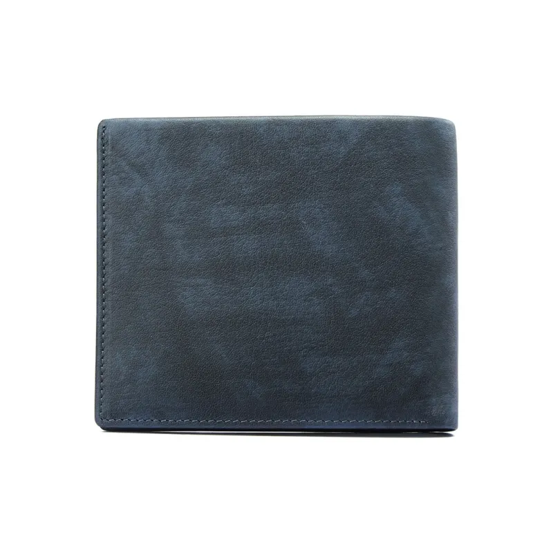 PIERRE CARDIN Top Grain Cow Leather Men's Wallet Fashion Business Regular Men's Gray Blue-2