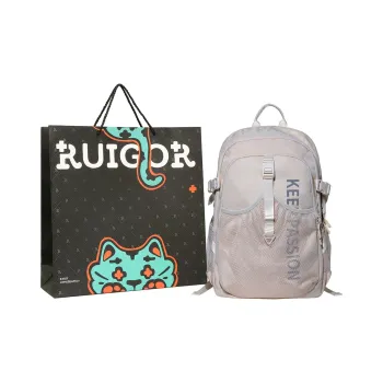 RUIGOR Polyester Laptop Backpack Unisex Black/Khaki