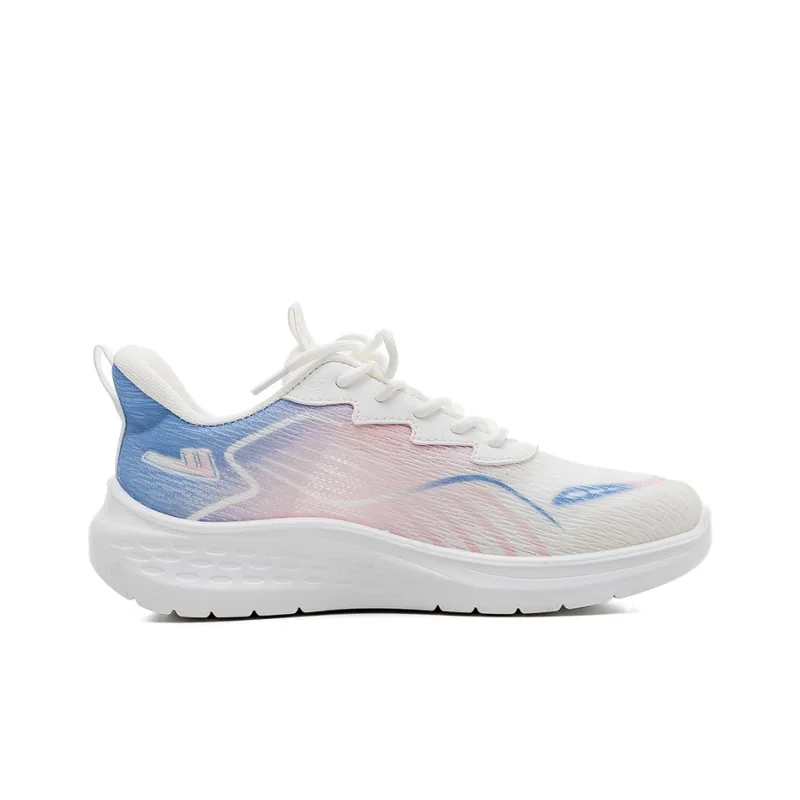Warrior Breathable And Slip Resistant Low Top Casual Shoes Women's White Pink Blue-1