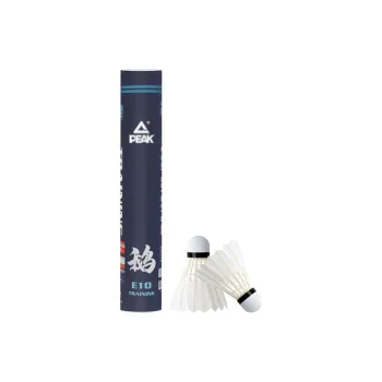 PEAK E10 Goose Feather Shuttlecock 12 Pack Goose Feather Training Shuttlecocks
