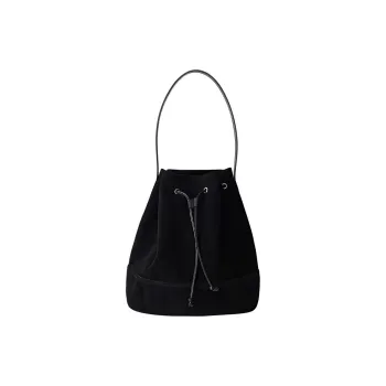 NOTHING WRITTEN Suede Bucket Bag Handbag Shoulder Bag Women's Black