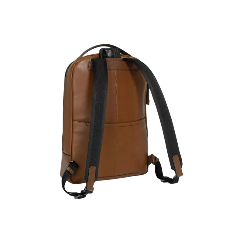 TUMI Smooth Leather Backpack Men's Brandy Brown-1