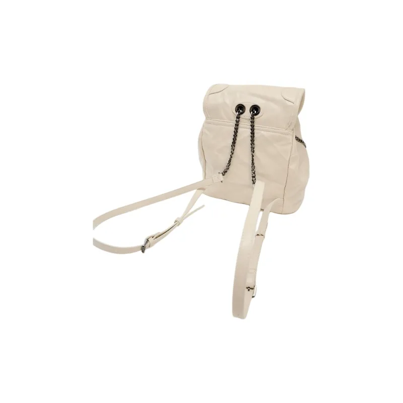 ZARA Polyurethane Backpack Medium Size Women's White-3