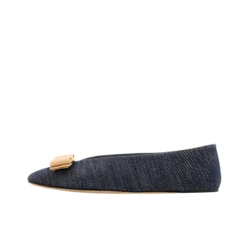 FERRAGAMO Vara Denim Ballerina Shoes