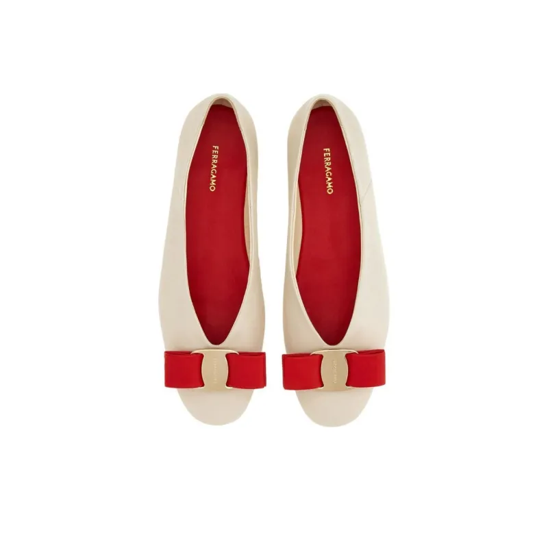 FERRAGAMO Vara Leather Ballerina Shoes-3