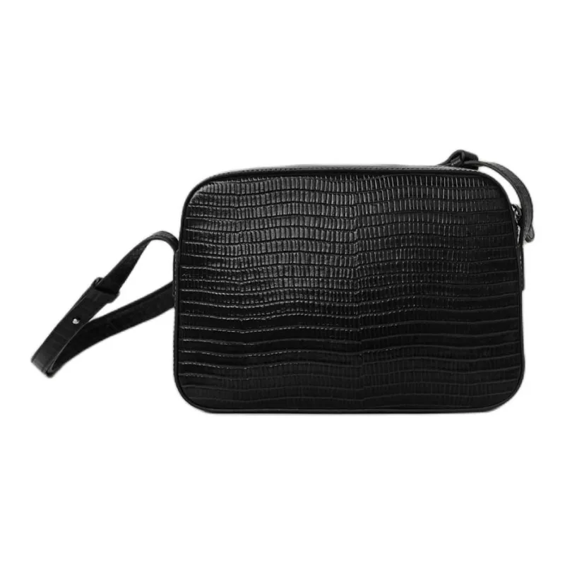 NOTHING WRITTEN Cow Leather Handbag Shoulder Bag Mini Women's Black-2