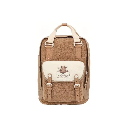 Doughnut Plush Polar Fleece Laptop Bag Travel Bag Backpack Medium Size Women's Taboo/hazelnut
