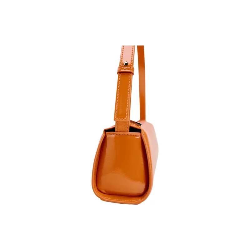 ZARA Polyurethane Handbag Shoulder Bag Small Size Women's Orange-3
