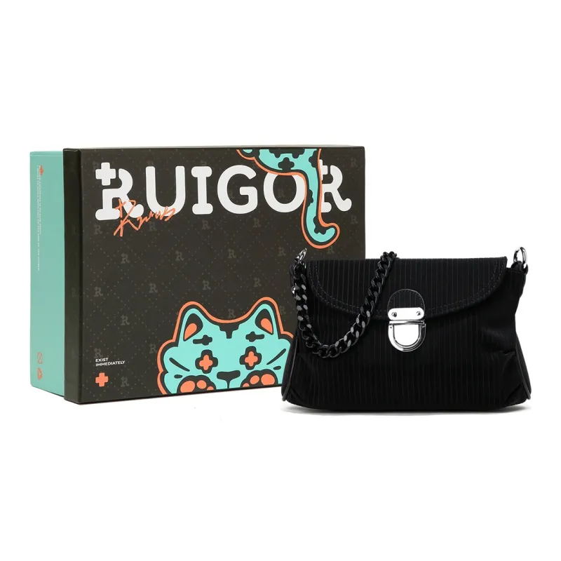RUIGOR Fabric Shoulder Bag Hobo Bag Shoulder Bag Crossbody Bag Women's Black White-0