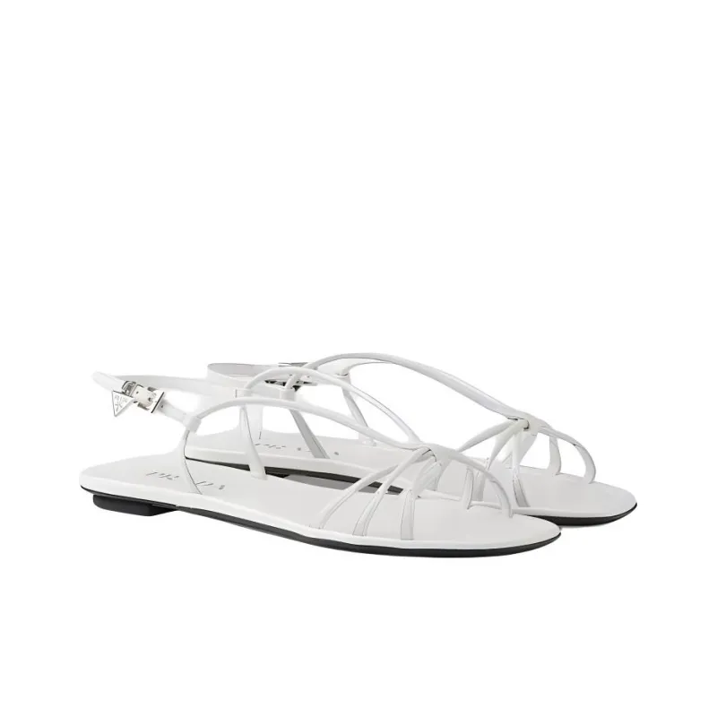 PRADA Flat Leather Sandals-2