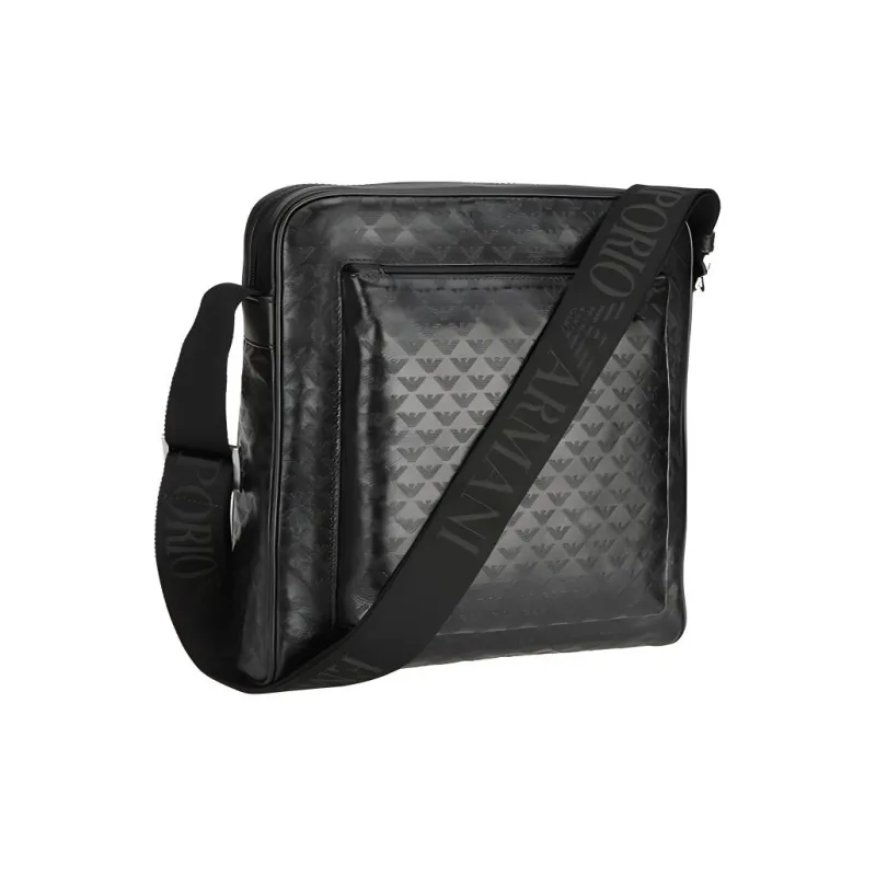 EMPORIO ARMANI Cow Leather Messenger Bag Shoulder Bag Men's Black-1