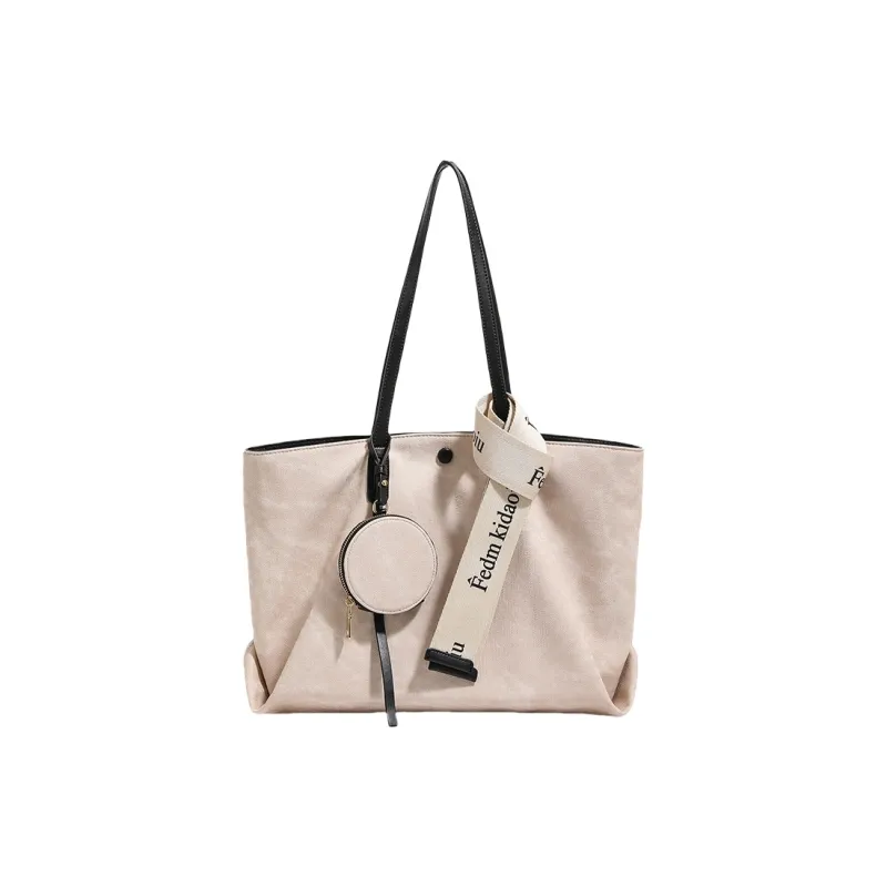 PESASRIE Microfiber Synthetic Leather Tote Bag Shopping Bag Shoulder Bags Regular Women's Green/Ecru-9
