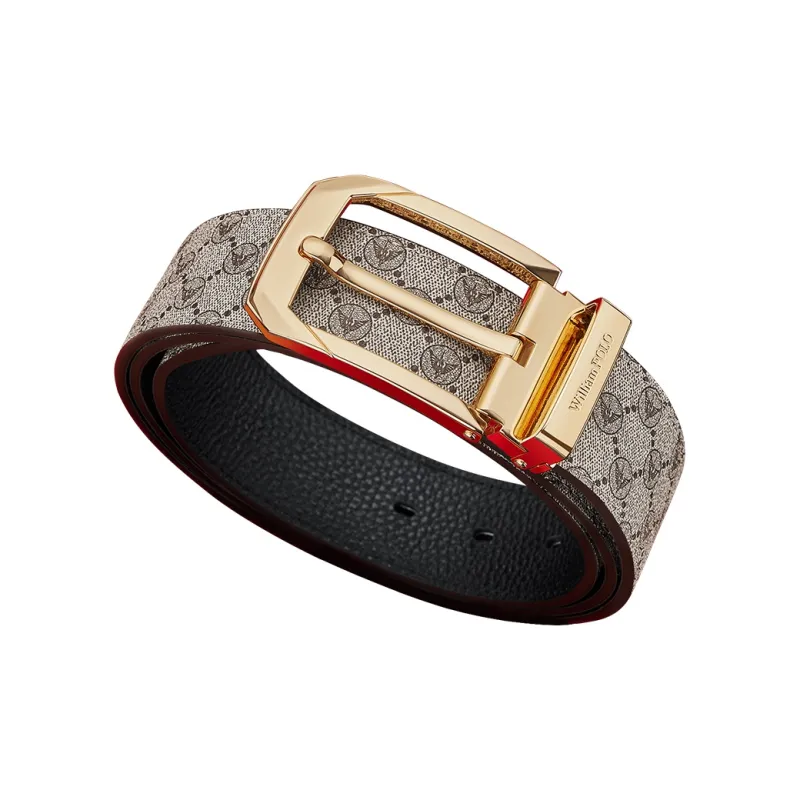 WilliamPOLO PVC Leather Belts Men's 3.8cm-3