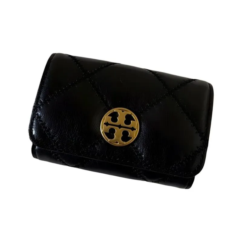 TORY BURCH Leather Card Holder Regular Unisex Black-2
