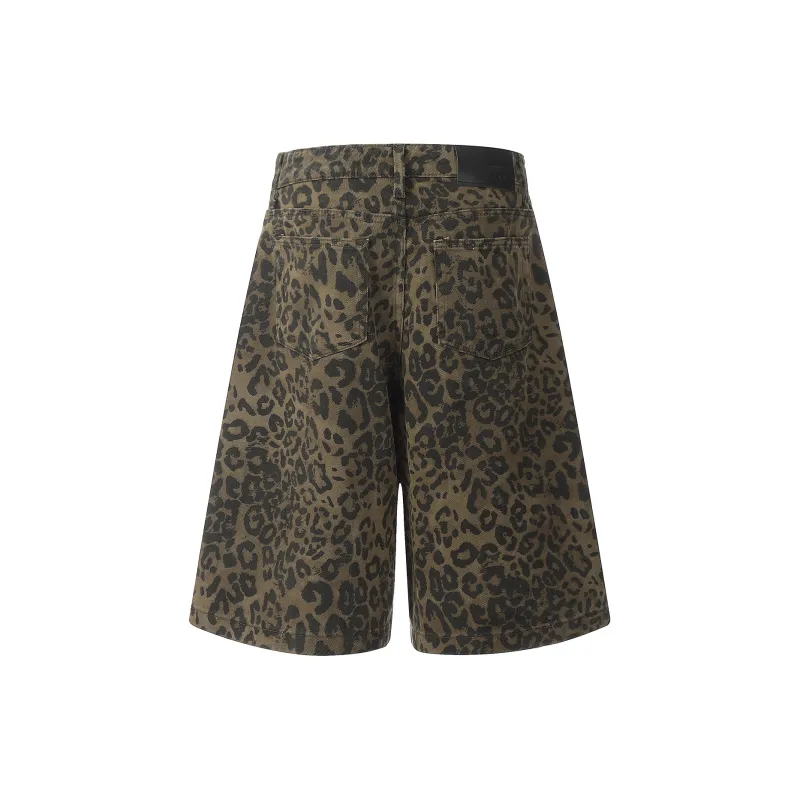 MT99 Casual Shorts Unisex Leopard Print-1