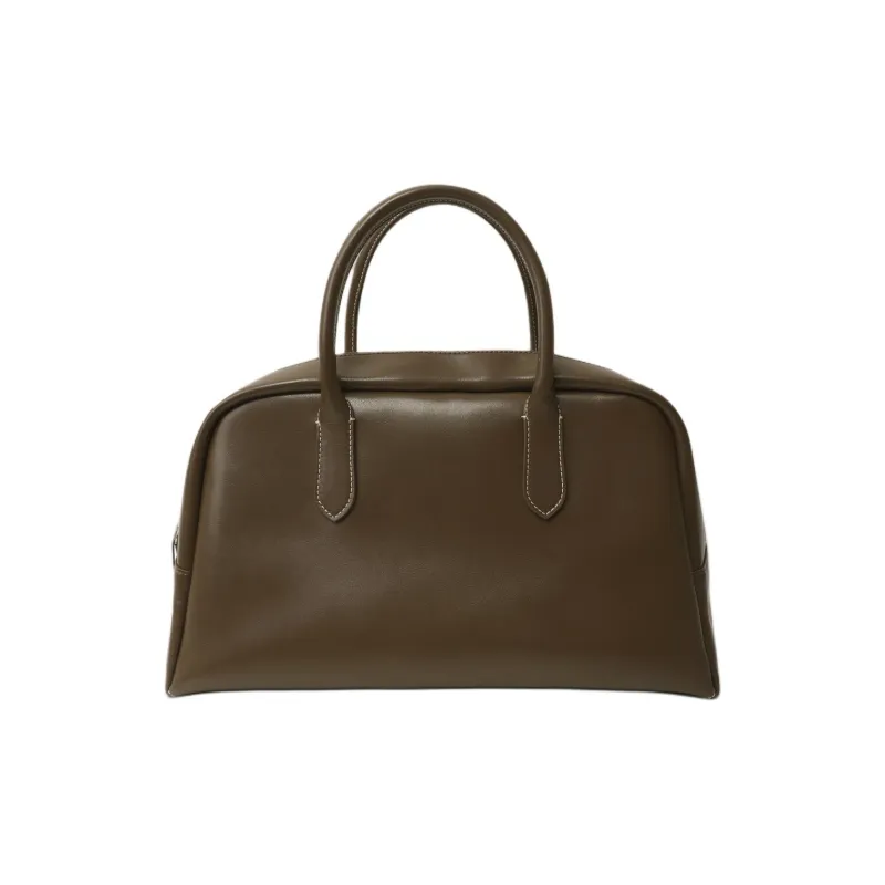 NOTHING WRITTEN Cow Leather Handbag Women's Mahogany-0