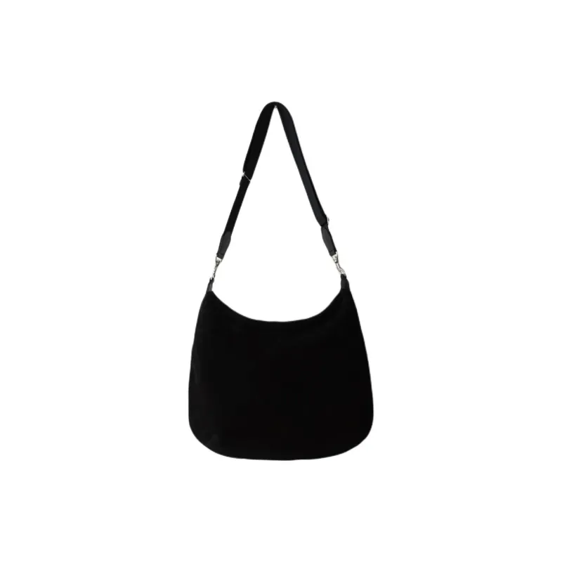 NOTHING WRITTEN Cow Leather Shoulder Bag Crossbody Bag Regular Unisex Black-0