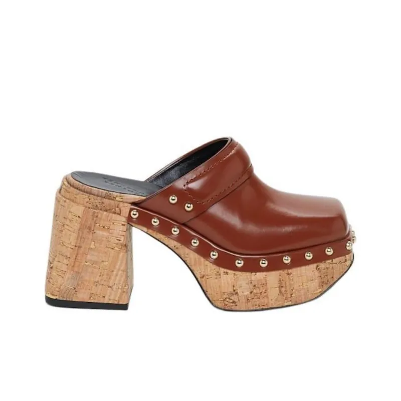 DOROTHEE SCHUMACHER Closed Toe Slippers 10cm Women's Red Brown-1