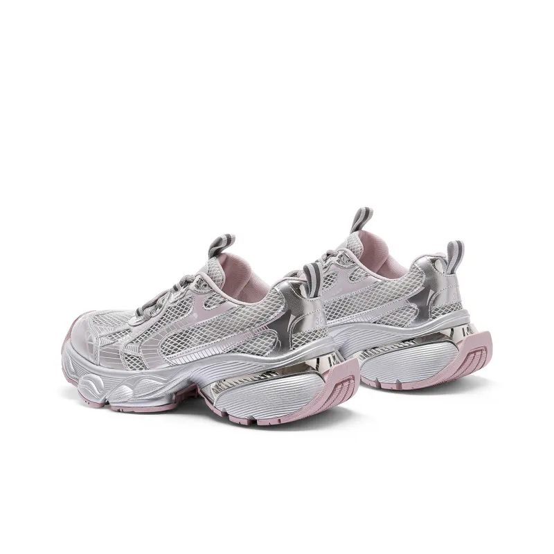 C°BANNER Cushioning, Slip Resistant, Abrasion Resistant, Height Increasing Low Top Chunky Sneakers Women's Pink-3