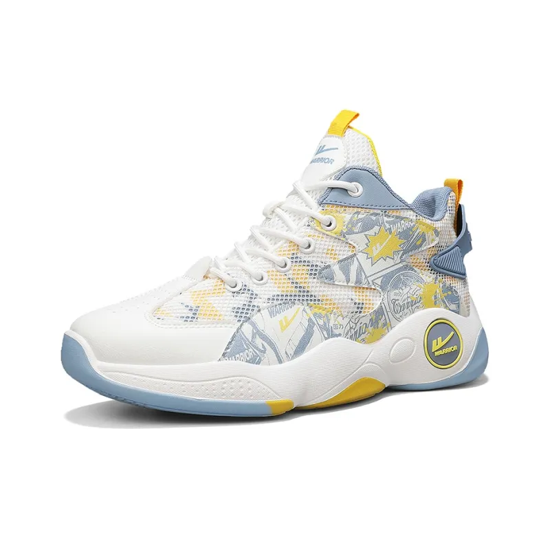 WARRIOR Basketball Shoes Men Mid Top Yellow-2