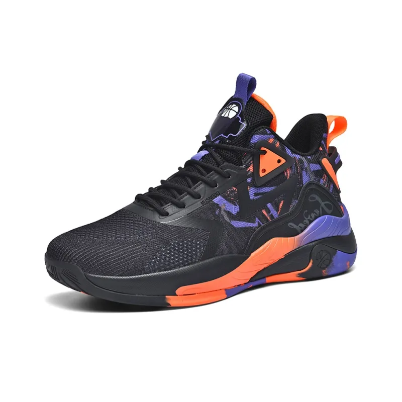 MUSNODO Cushioning, Slip Resistant, Abrasion Resistant, Breathable, Support, Rebound Mid Top Basketball Shoes Men's-1