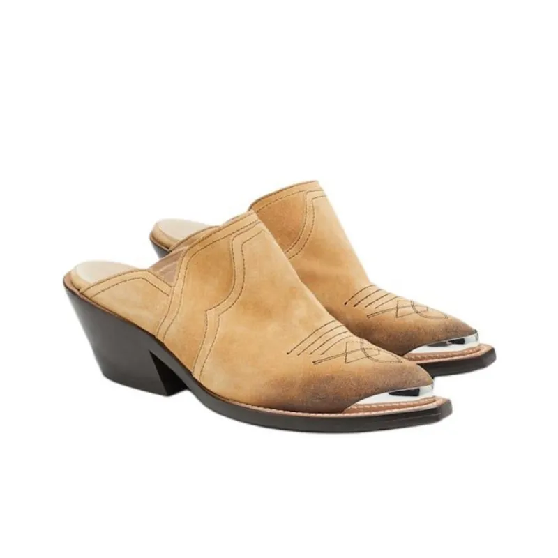DOROTHEE SCHUMACHER Western 50mm Suede Mules-2