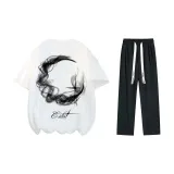 Set (White Tops+Black 2657 Casual Pants)