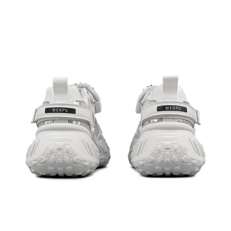 WENPU Height Increasing Lightweight Breathable Low Top Chunky Sneakers Women's-11