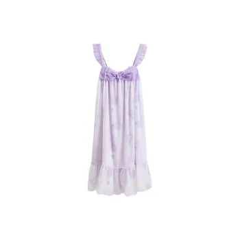 FENTENG Nightgown Women's Romantic Purple