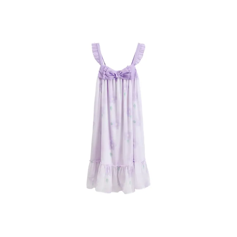 FENTENG Nightgown Women's Romantic Purple-0