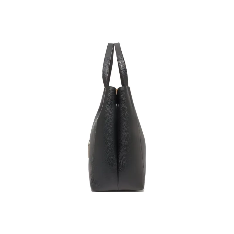 Furla Primula Leather Tote Bag, Shopping Bag, Handbag Large Size Women's Black-3