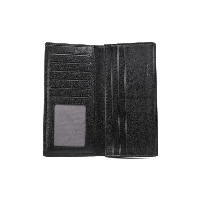 PIERRE CARDIN Top Grain Cow Leather Long Wallet Bag Business Elegance Wallet Regular Men's Black-3
