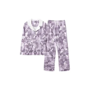 MIIOW Pajama Set Women's Purple Floral Print