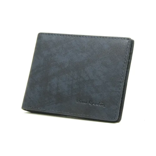 PIERRE CARDIN Cow Leather Business Men's Wallet Horizontal Money Clip Wallet Regular Men's Blue