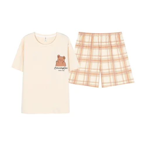 The Story Of The Flower Season Pajama Set Women's Apricot