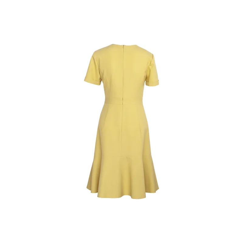 ROEYSHOUSE Short Sleeved Dress Women's Yellow-1