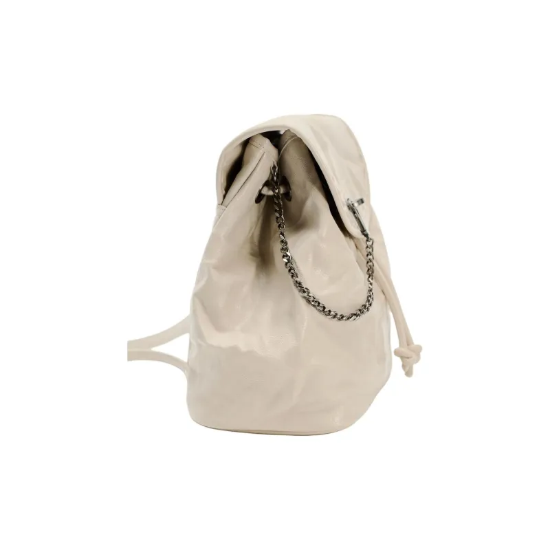 ZARA Polyurethane Backpack Medium Size Women's White-2