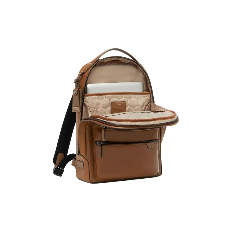 TUMI Smooth Leather Backpack Men's Brandy Brown-3