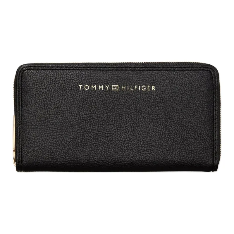 Tommy Hilfiger Polyurethane Wallet Large Size Women's Black-0