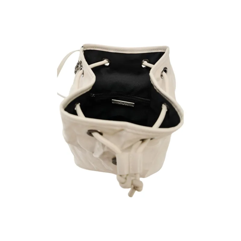 ZARA Polyurethane Backpack Medium Size Women's White-4