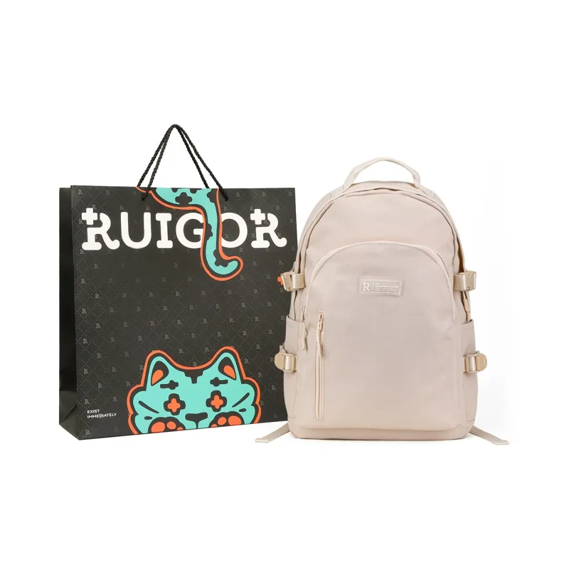 RUIGOR Fabric Backpack Unisex Ecru-0