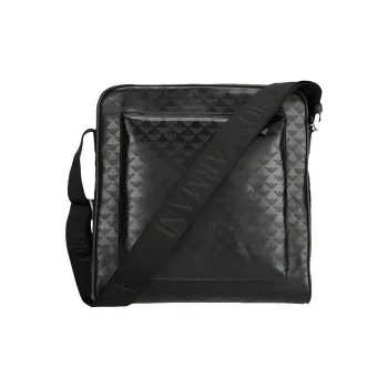 EMPORIO ARMANI Cow Leather Messenger Bag Shoulder Bag Men's Black