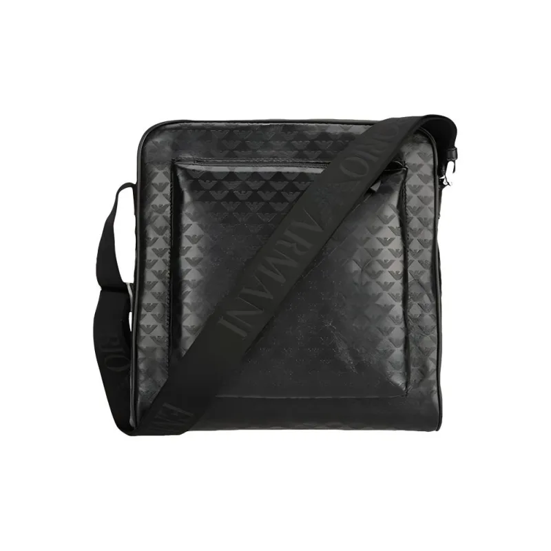 EMPORIO ARMANI Cow Leather Messenger Bag Shoulder Bag Men's Black-0